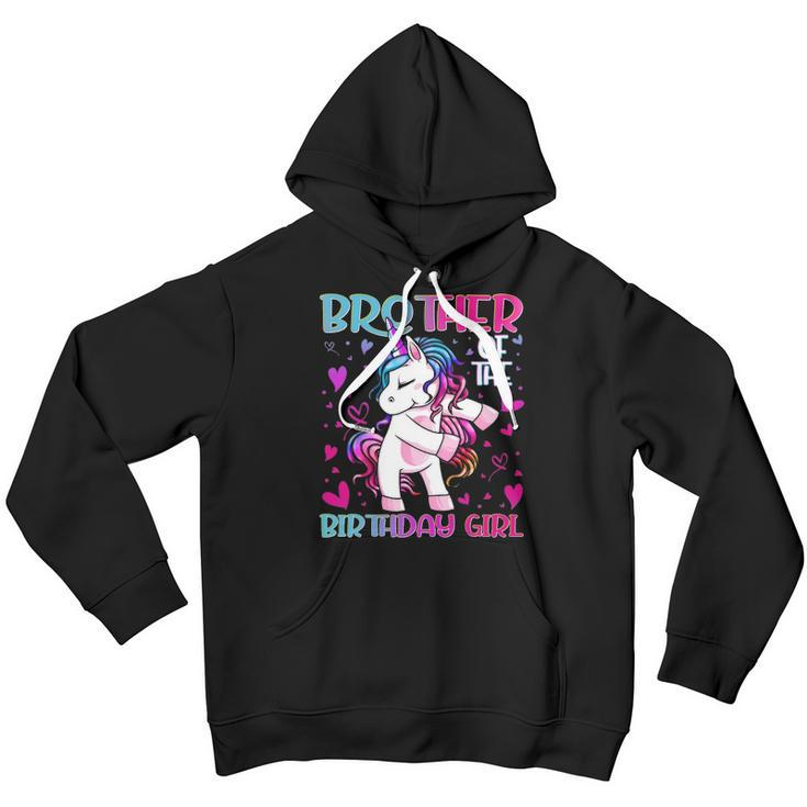 Brother Of The Birthday Girl Flossing Unicorn Brother Gifts Youth Hoodie