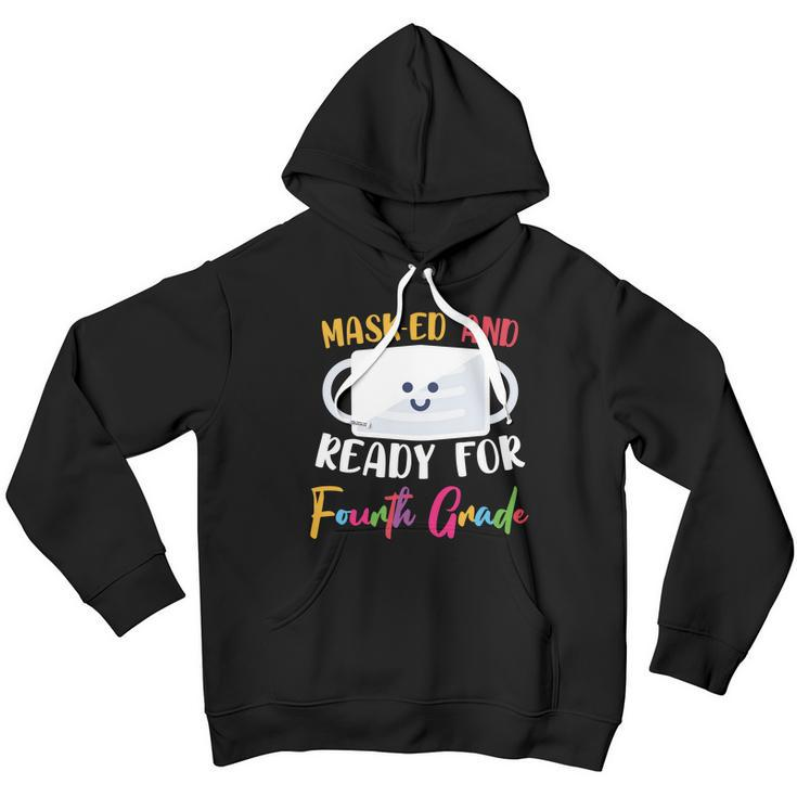 Funny Masked And Ready For Fourth Grade Back To School Youth Hoodie