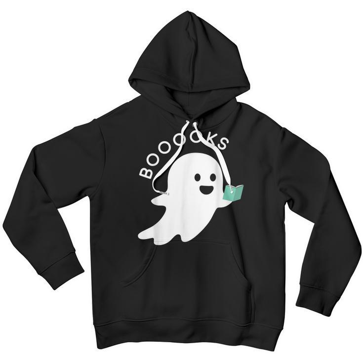 Halloween Booooks Ghost Reading Boo Read Books Library Youth Hoodie