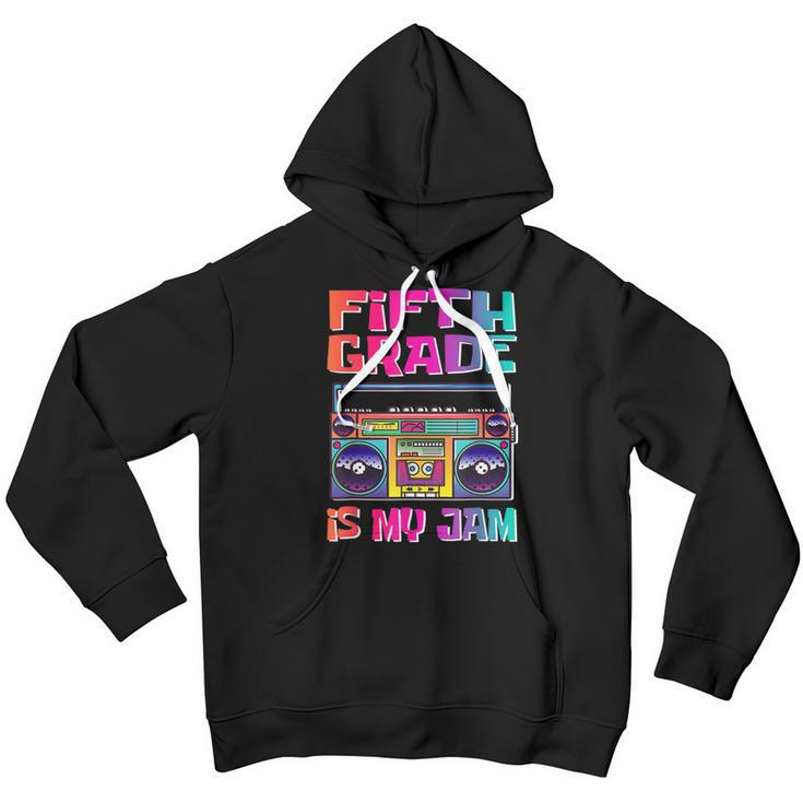 Kids 5Th Grade Is My Jam Vintage 80S Boombox Teacher Student Youth Hoodie