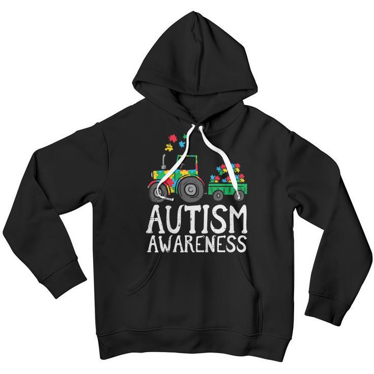 Kids Tractor Autism Awareness Farmer Truck Toddler Boys Kids Youth Hoodie