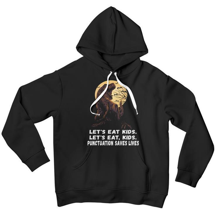 Lets Eat Kids Punctuation Saves Lives Grammar Teacher Funny Gift Youth Hoodie