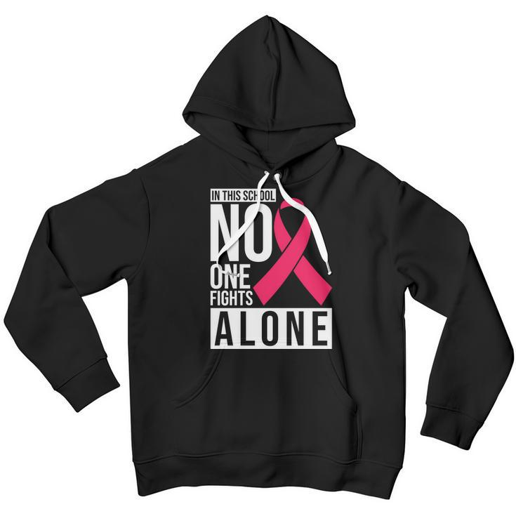 Pink Ribbon In This School No One Fight Alone Breast Caner Youth Hoodie