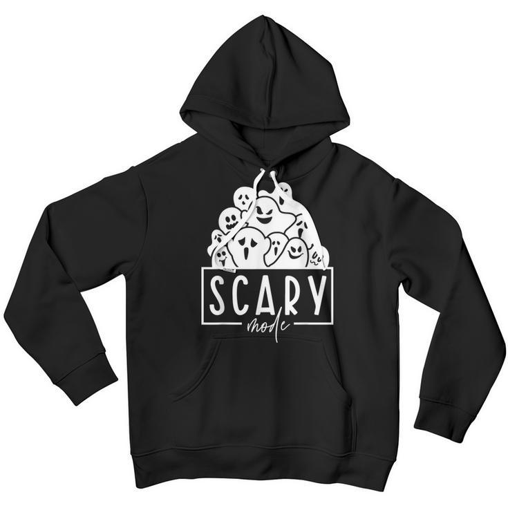 Scary Mode Boo Crew Ghost Spooky Vibes Funny Halloween Youth Hoodie
