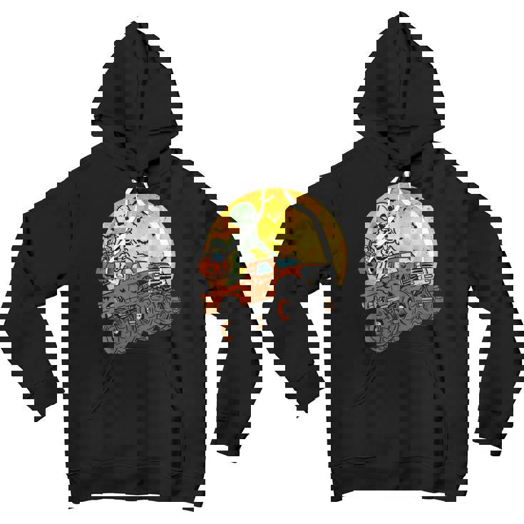 Skeleton Monster Truck Moon Candy Toddler Boys Halloween Kid Youth Hoodie