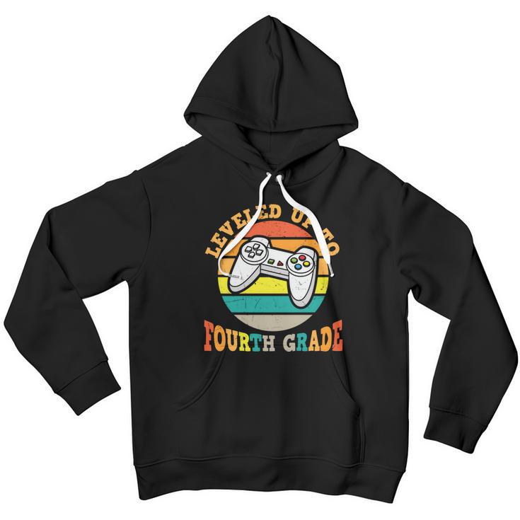 Video Game Back To School Leveled Up To Fourth Grade Vintage Youth Hoodie