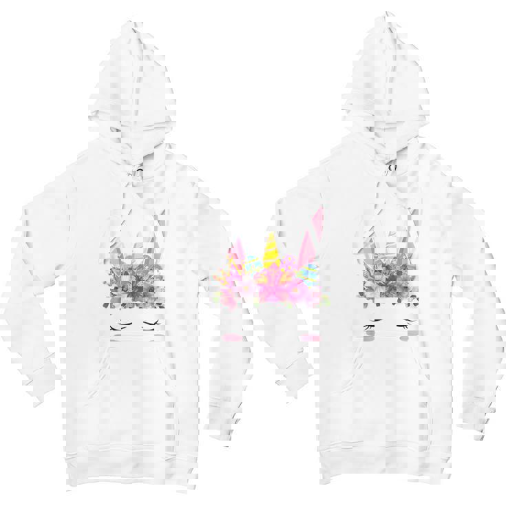 Happy Easter Unicorn Bunny Girls Kids Easter Eggs Kids Girls Youth Hoodie