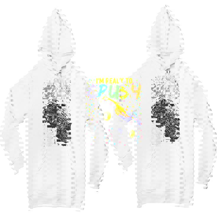 Kids Kids Im Ready To Crush 4 Monster Truck 4Th Birthday Boys Youth Hoodie