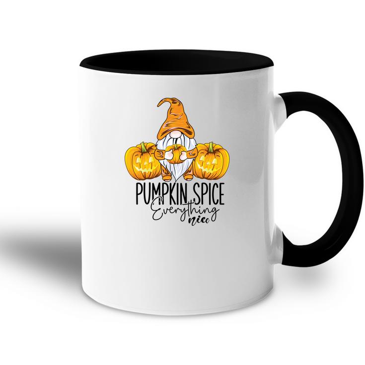 Fall Gnomes Yellow Pumpkin Spice Everything Nice Accent Mug