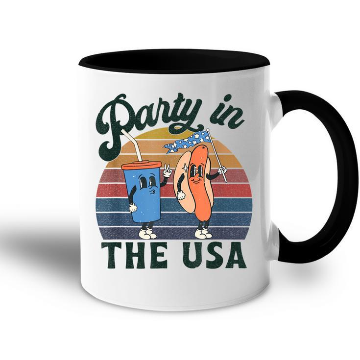 4Th Of July For Hot Dog Lover Party In The Usa Vintage  Accent Mug