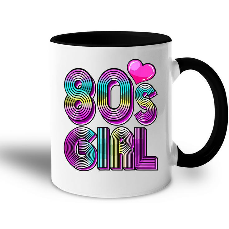 80S Girl Birthday Party Costume Retro Vintage Gift Women  V2 Accent Mug