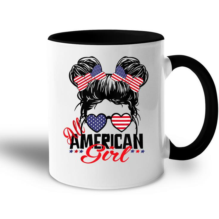 All American Girl Funny Independence 4Th Of July Patriotic  Accent Mug