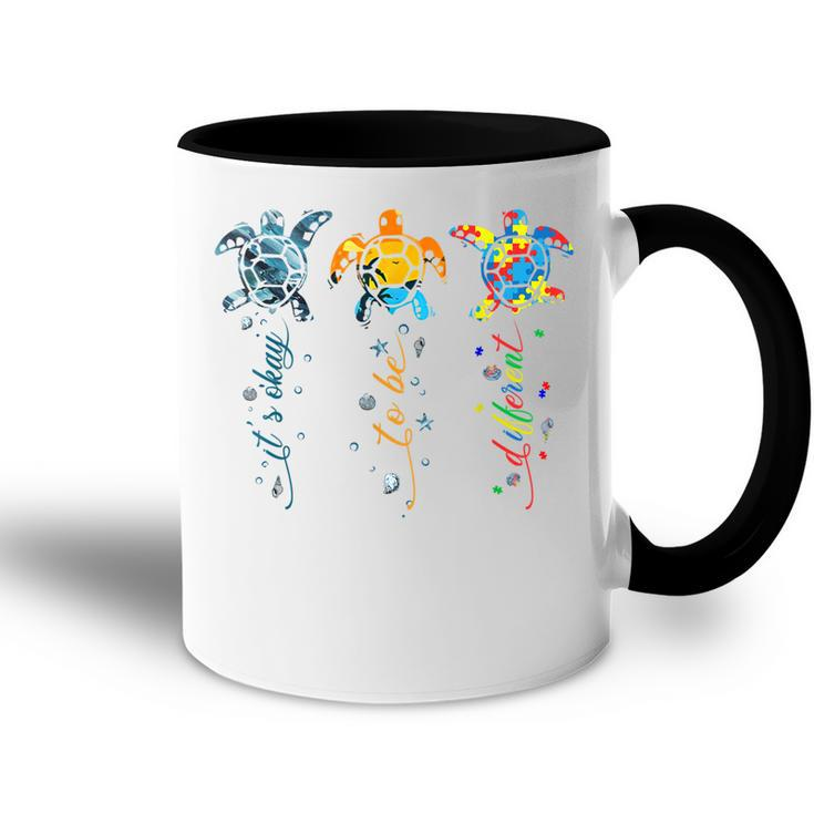 Autism Awareness Its Ok To Be Different Sea Turtle Planet  Accent Mug
