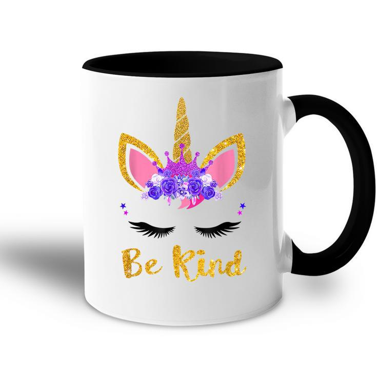 Be Kind Unicorn Girl Kids Orange Unity Day 2022  Accent Mug