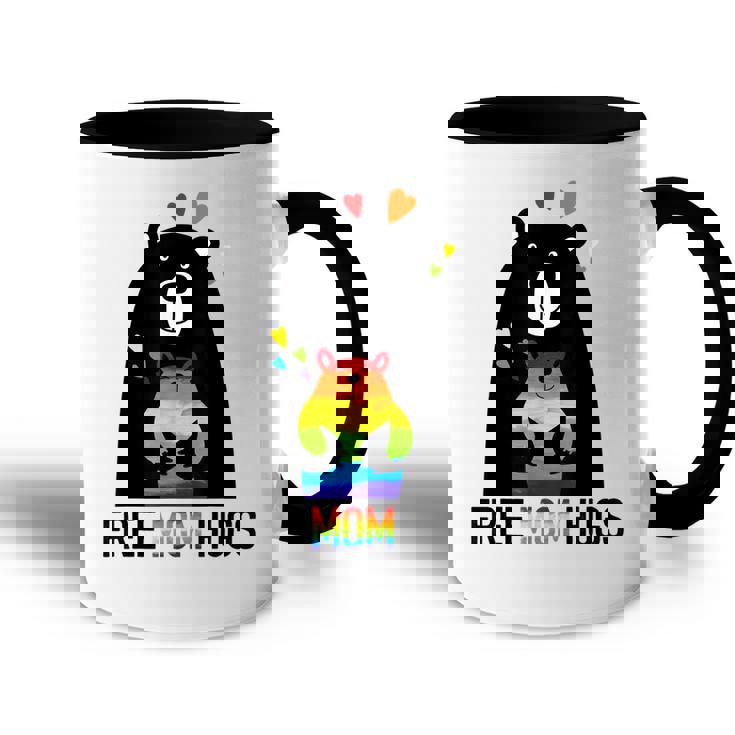 Bear Free Mom Hugs Rainbow Lgbt Lesbian Gay Pride Month Accent Mug