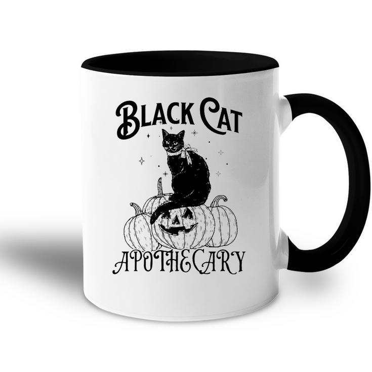 Black Cat Apothecary Pumpkin Halloween Accent Mug