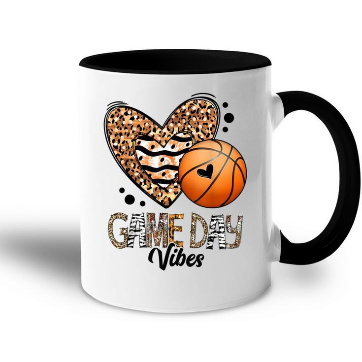 Bleached Basketball Game Day Vibes Basketball Mom Game Day  Accent Mug