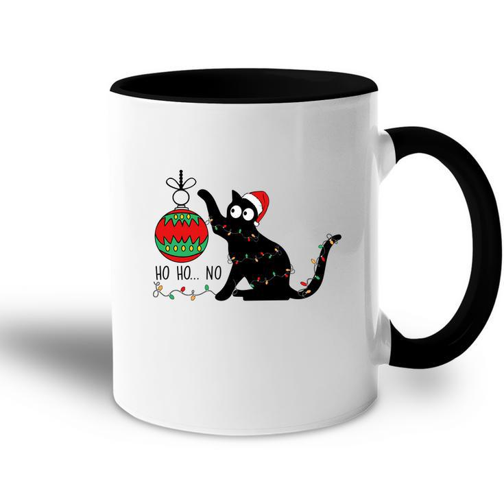Christmas Funny Black Cat Ho Ho Ho Cat Lovers Gifts Accent Mug