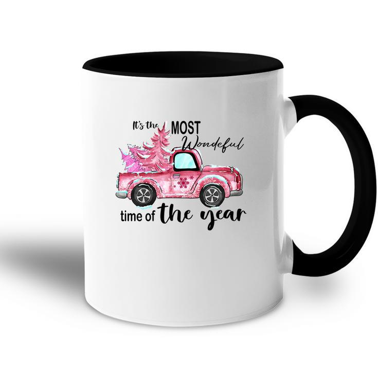 Christmas It Is The Most Wonderful Time Of The Year Holiday Vintage Christmas Truck Accent Mug