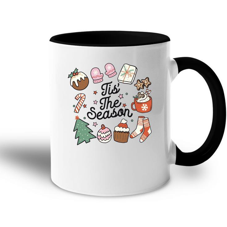 Christmas Retro Tis The Season Accent Mug
