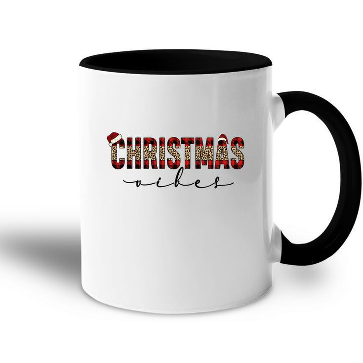 Christmas Vibes Buffalo Plaid Accent Mug