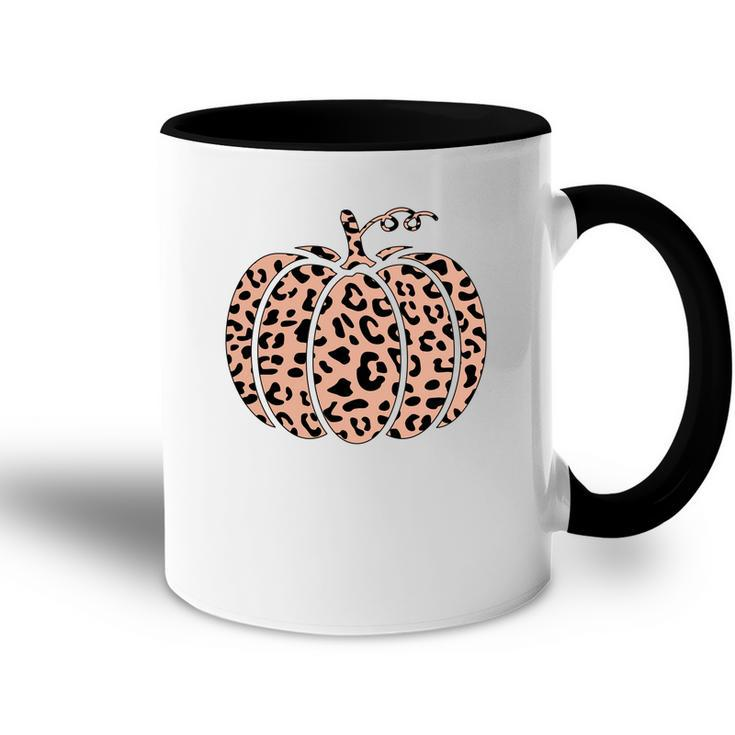Cool Funny Fall Gift Leopard Pumpkin Accent Mug