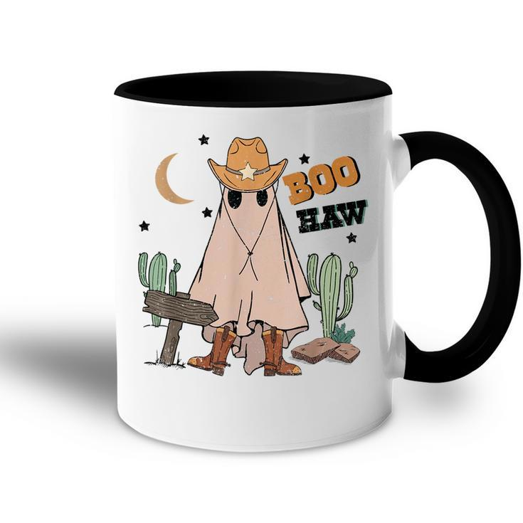 Cowboy Boo How Retro Ghost Halloween Costume Desert Cactus  Accent Mug