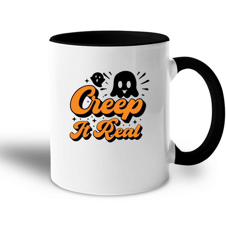 Cute Boo Creep It Real Funny Halloween Accent Mug