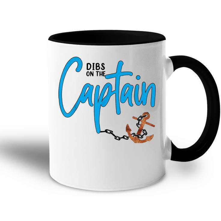 Dibs On The Captain Fire Captain Wife Girlfriend Sailing  Accent Mug