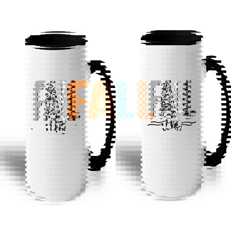 Fall Vibes Pattern Vintage Style Accent Mug