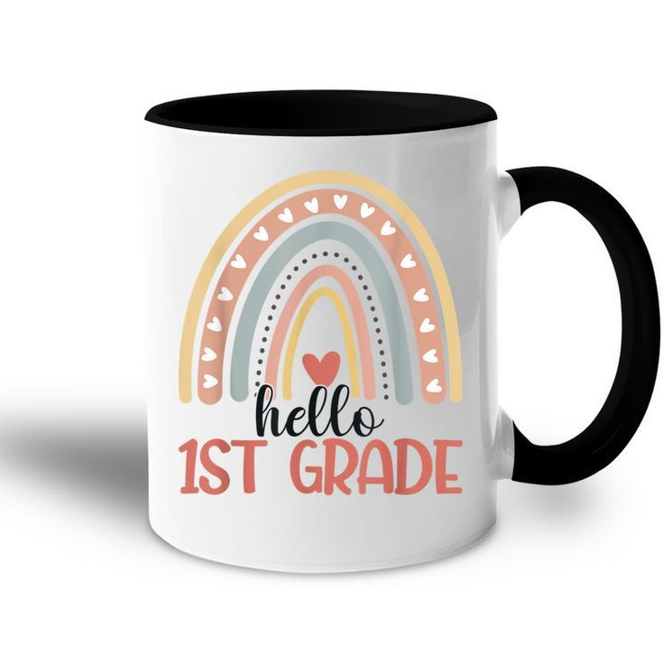 First Grade Rainbow Teacher Hello 1St Grade Boys Girls  Accent Mug