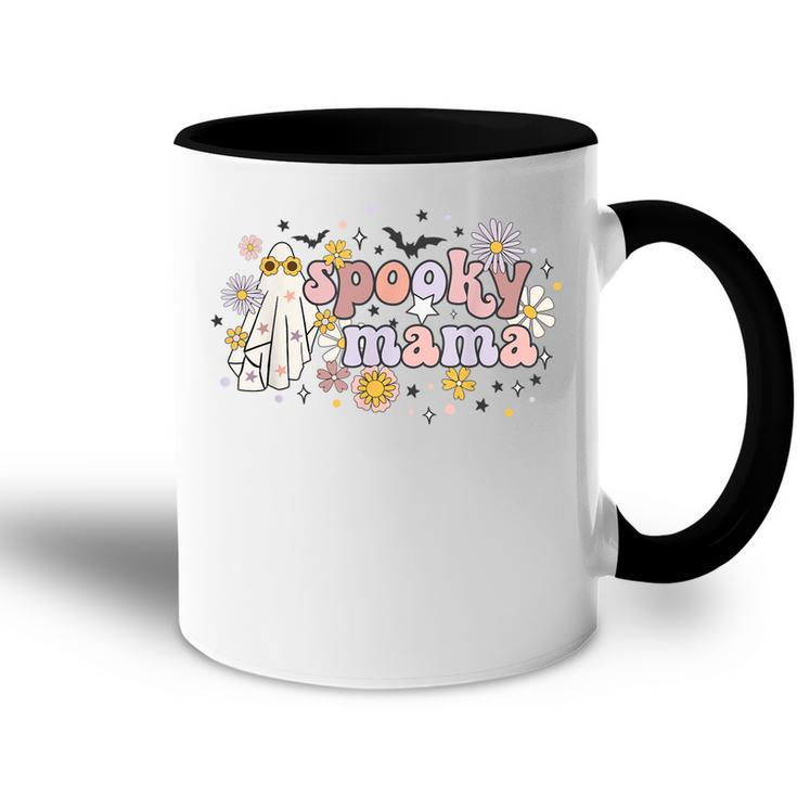 Floral Ghost Halloween Spooky Mama Cool Mom Funny Halloween  Accent Mug