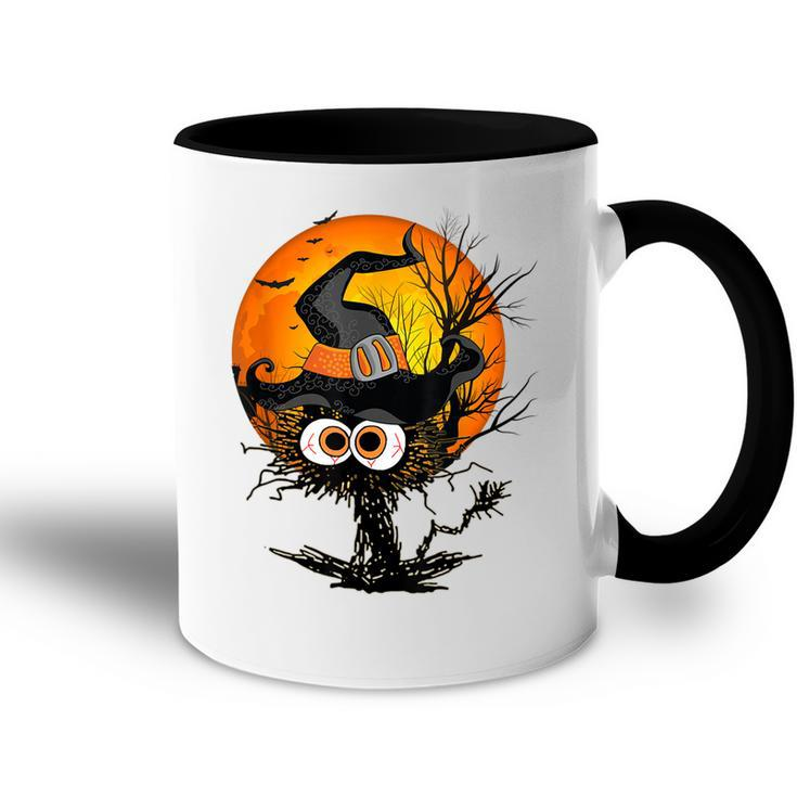 Funny Halloween Black Cat Costume Witch Hat & Moon Men Women  Accent Mug