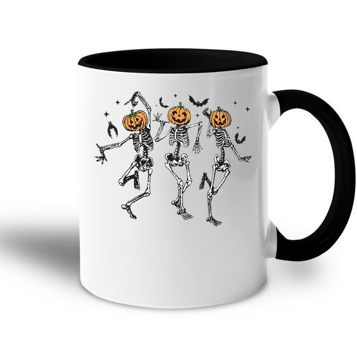 Funny Halloween Pumpkin Dancing Skeleton Costume Women Men  Accent Mug