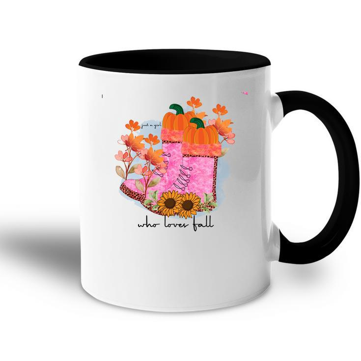 Funny Just A Girl Who Loves Fall Accent Mug