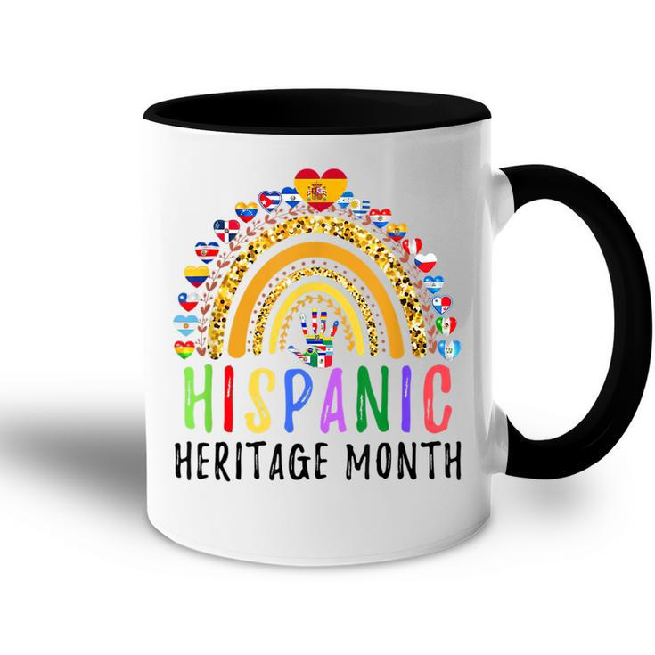 Funny National Hispanic Heritage Month Rainbow All Countries  Accent Mug