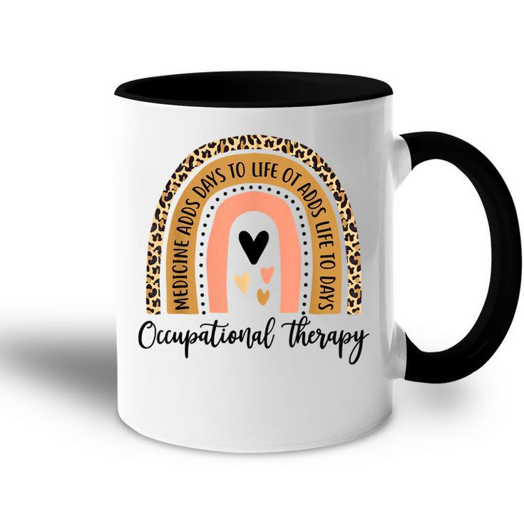 Funny Occupational Therapy Leopard Rainbow Ot Therapist Work  Accent Mug