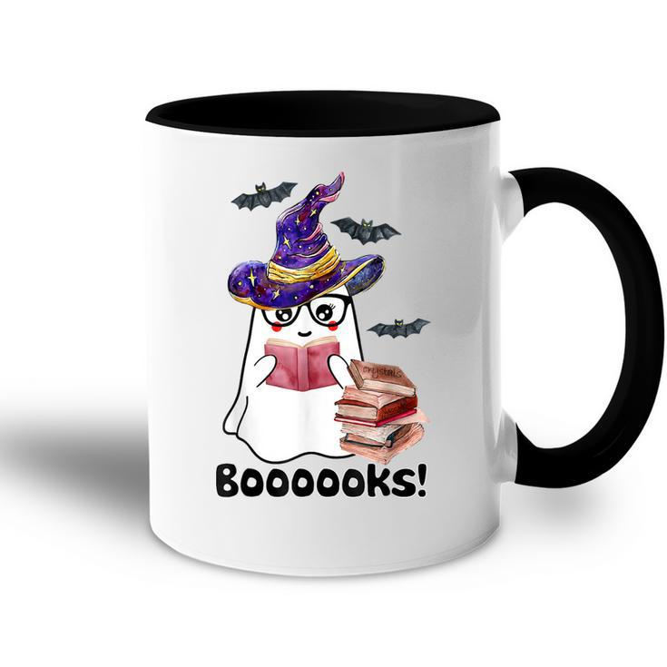Halloween Booooks Ghost Reading Boo Read Books Library  V3 Accent Mug