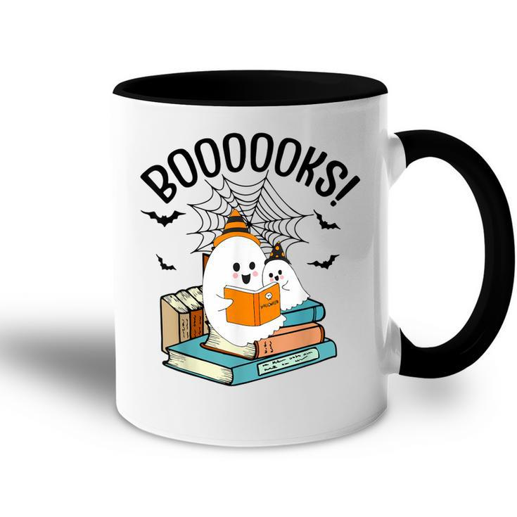 Halloween Booooks Ghost Reading Boo Read Books Library  V5 Accent Mug