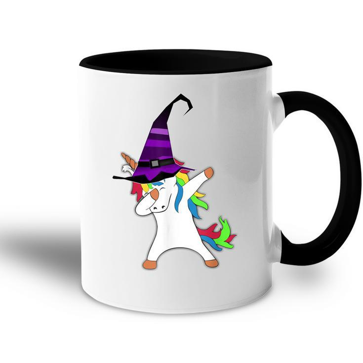 Halloween Dabbing Unicorn Witch Hat Witchcraft Costume Gift  Accent Mug