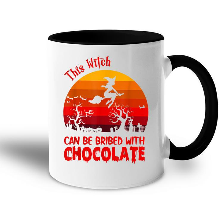 Halloween This Witch Can Be Bribed With Chocolate Retro  Accent Mug