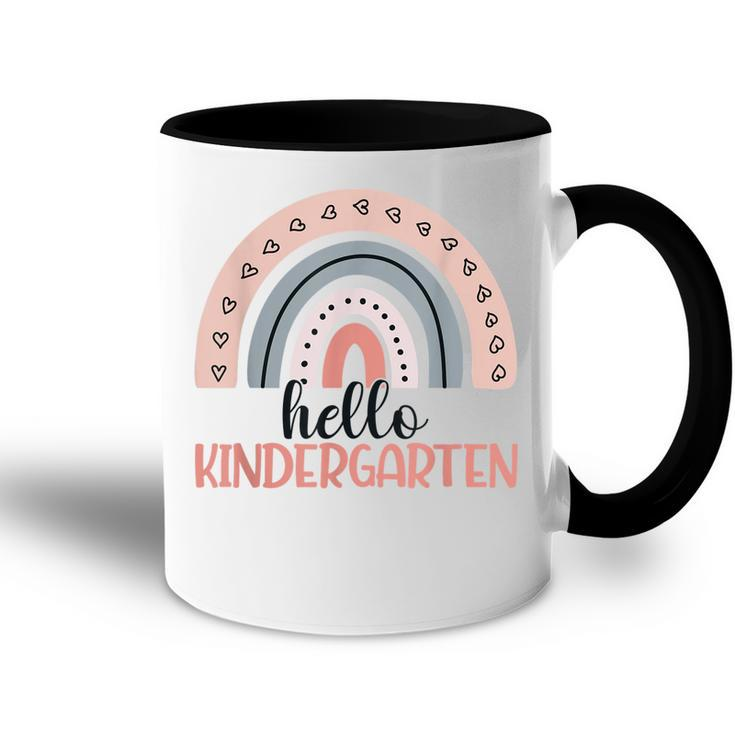 Hello Kindergarten Back To School Boho Rainbow Teacher  Accent Mug