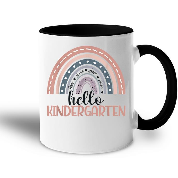 Hello Kindergarten Rainbow Back To School Kindergarten Squad  Accent Mug