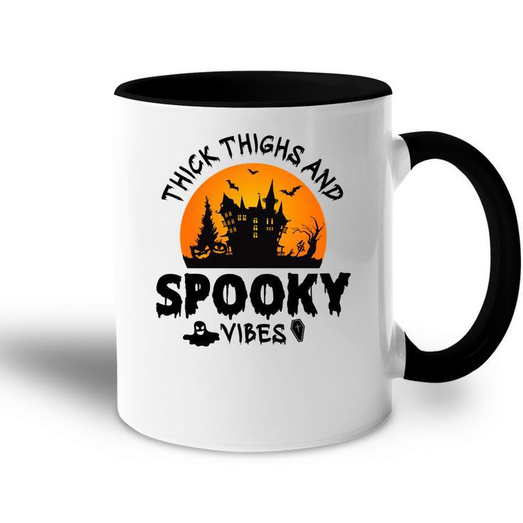House Night Thick Thights And Spooky Vibes Halloween Accent Mug