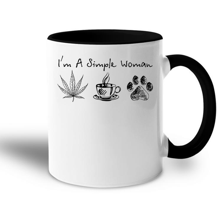 I’M A Simple Woman Weed Coffee Dog Animal Fur Paw Print  Accent Mug