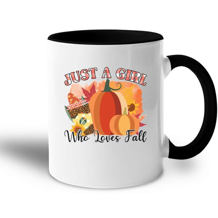 Just A Girl Who Loves Fall Pumpkin Accent Mug