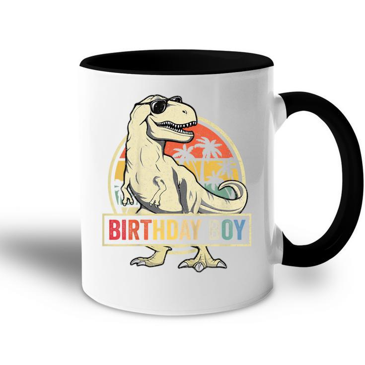 Kids Birthday Boy Dino T Rex Dinosaur Boys Matching Family  Accent Mug
