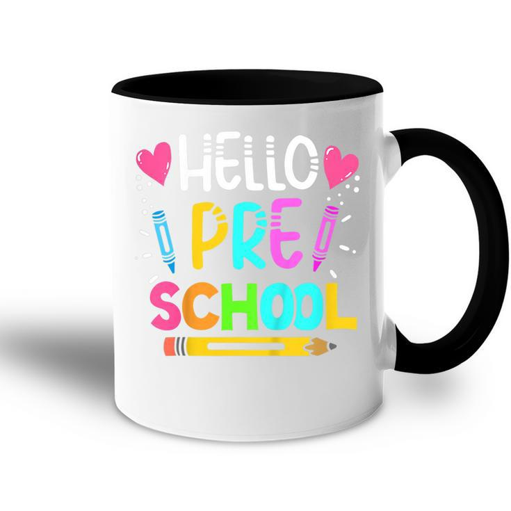 Kids Hello Preschool Retro Cute Teacher Toddler Girls  Accent Mug