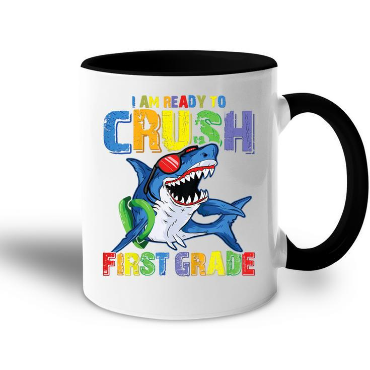 Kids Im Ready To Crush 1St Grade Shark Back To School For Kids  Accent Mug