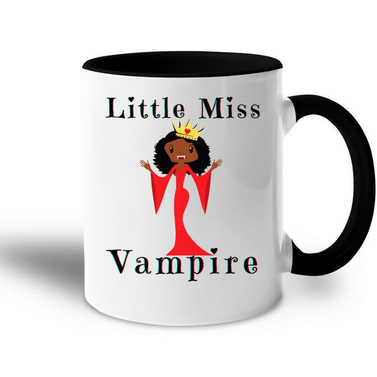Kids Little Miss Vampire Black Girl Magic Funny Brown Skin Girls   Accent Mug